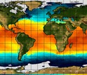 world map showing sea surface temperatures